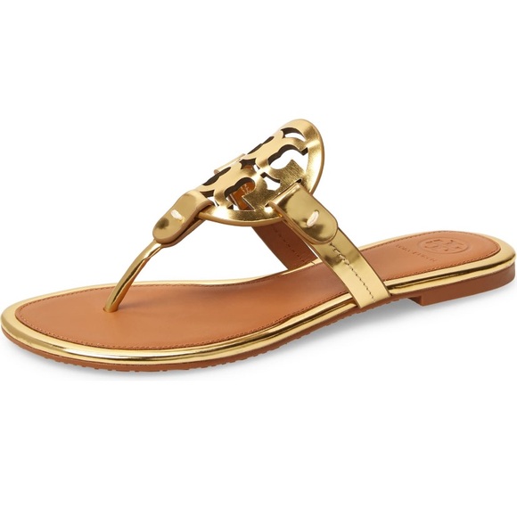 Tory Burch Miller Flip Flop -gold/tan-Size 5.5 - Picture 3 of 6